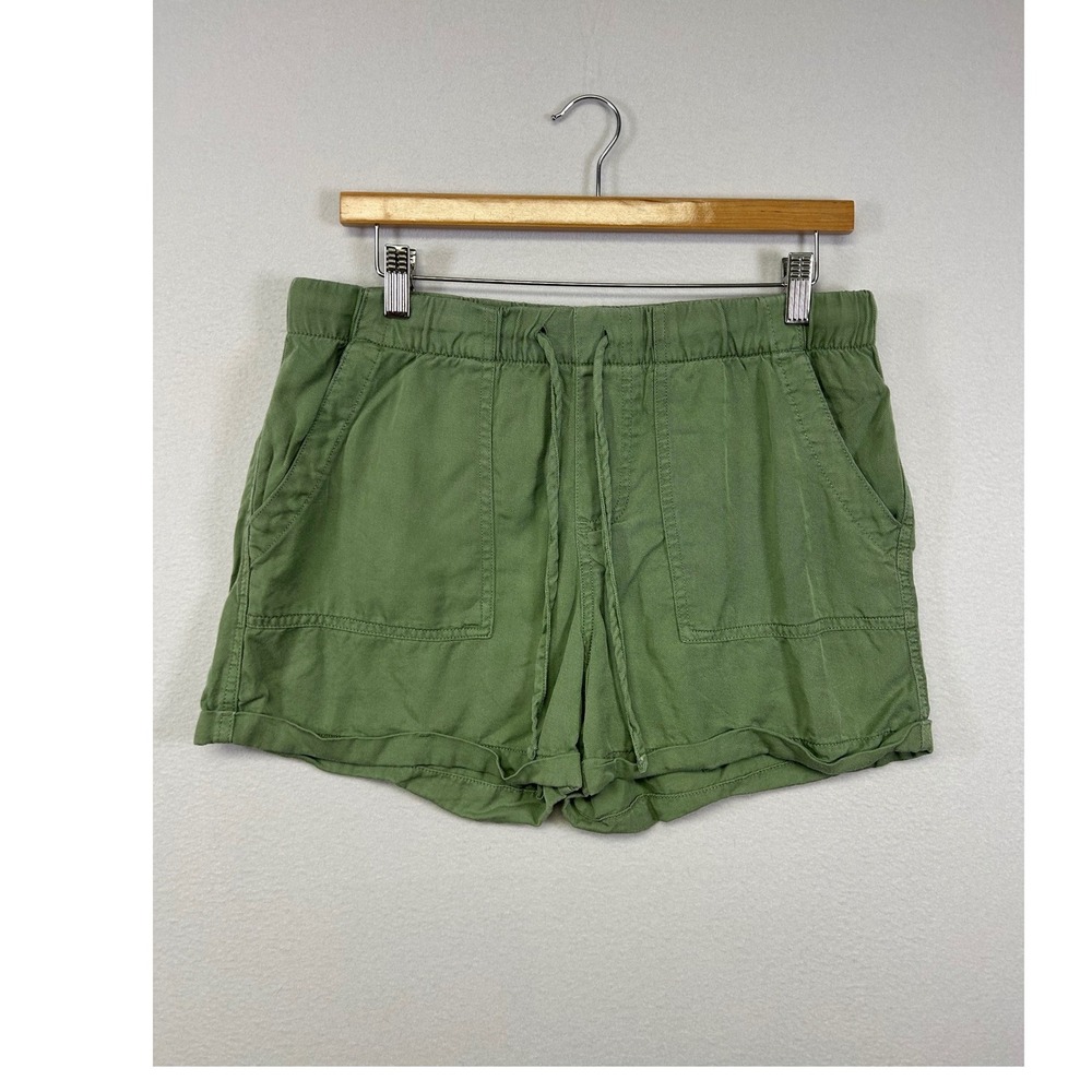 Utility Gorpcore GAP Womens Small Olive Green Lyocell Drawstring Cargo‎ Shorts
